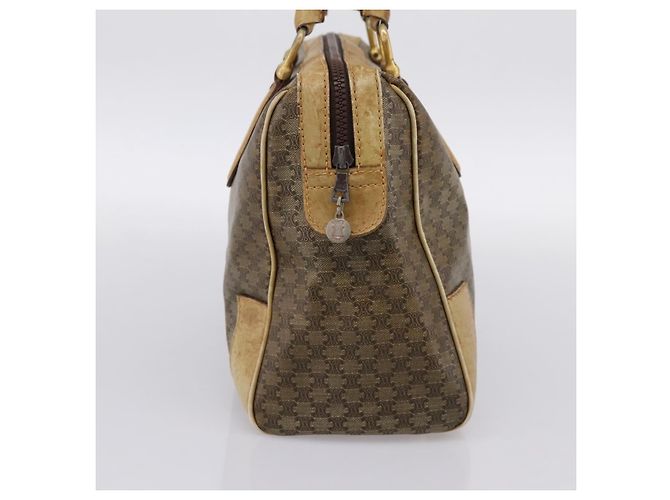 Céline Borsa a Mano CELINE Macadam PVC Pelle Beige Tono Oro Auth 200348 - vista 3