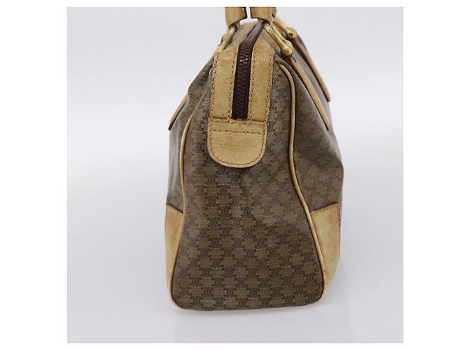 Céline Borsa a Mano CELINE Macadam PVC Pelle Beige Tono Oro Auth 200348 - vista 4