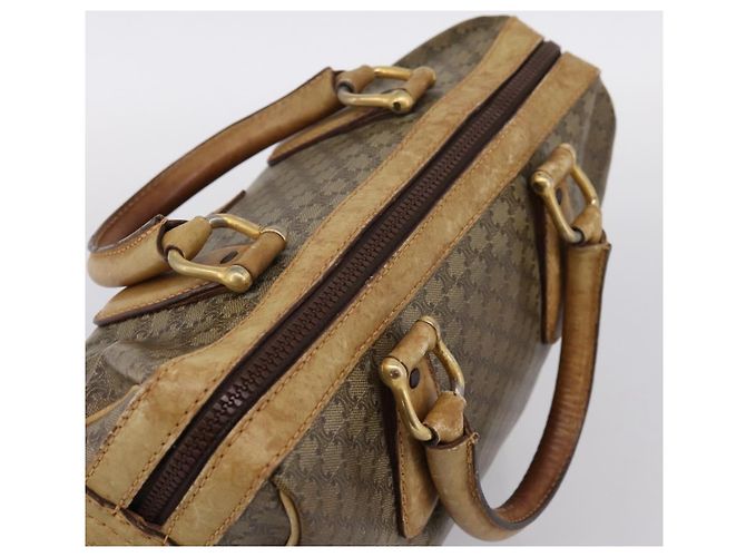 Céline Borsa a Mano CELINE Macadam PVC Pelle Beige Tono Oro Auth 200348 - vista 6