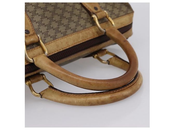 Céline Borsa a Mano CELINE Macadam PVC Pelle Beige Tono Oro Auth 200348 - vista 7