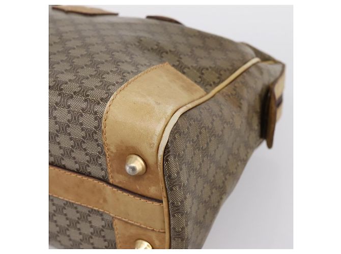 Céline Borsa a Mano CELINE Macadam PVC Pelle Beige Tono Oro Auth 200348 - vista 9