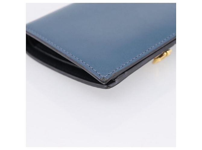 FENDI Bifold Wallet Leather Blue Gold Auth bs36865 Golden - view 16