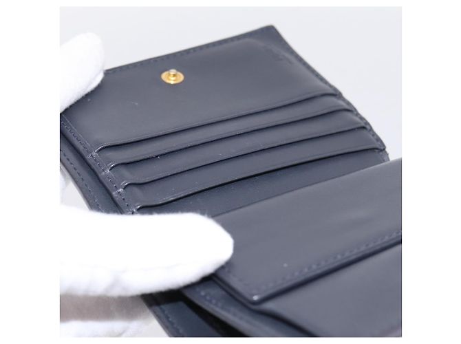 FENDI Bifold Wallet Leather Blue Gold Auth bs36865 Golden - view 18