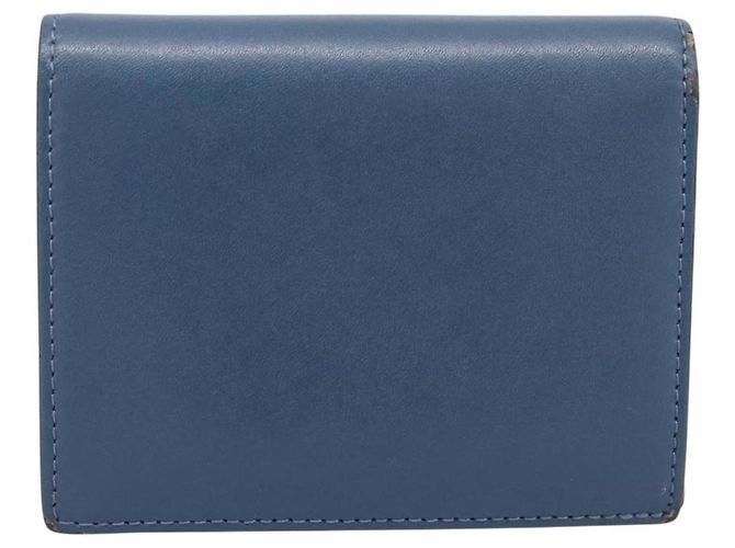 FENDI Bifold Wallet Leather Blue Gold Auth bs36865 Golden - view 2