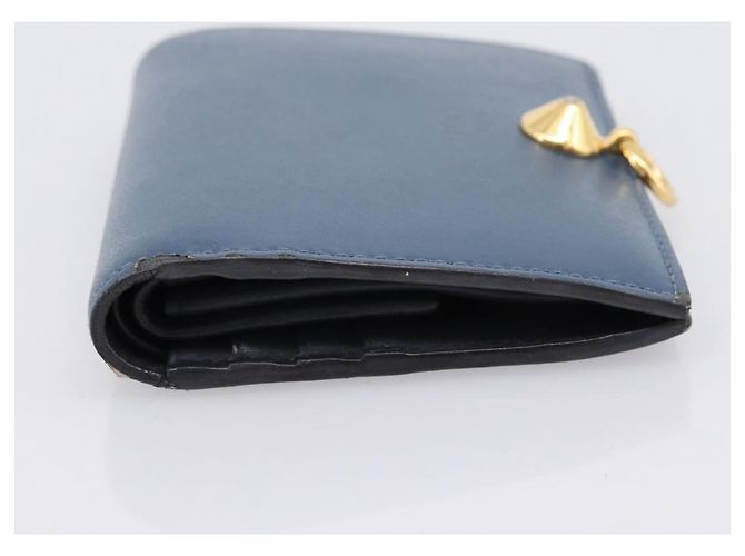 FENDI Bifold Wallet Leather Blue Gold Auth bs36865 Golden - view 3