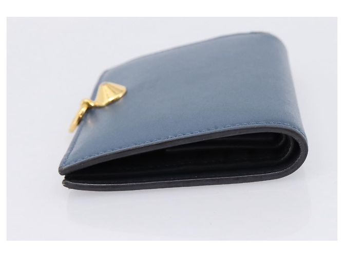FENDI Bifold Wallet Leather Blue Gold Auth bs36865 Golden - view 4