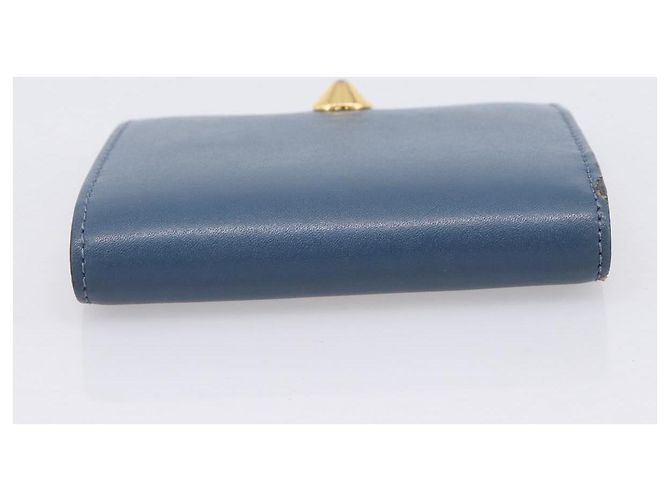 FENDI Bifold Wallet Leather Blue Gold Auth bs36865 Golden - view 5
