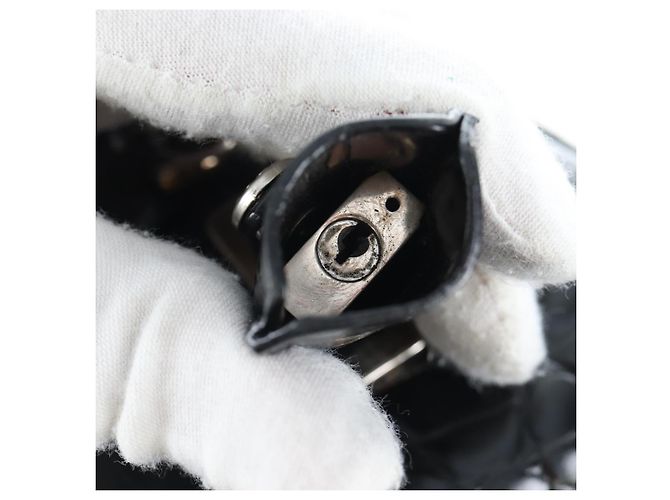 Borsa a mano PRADA in pelle goffrata Nero Argento Auth yk20763SAM - vista 21