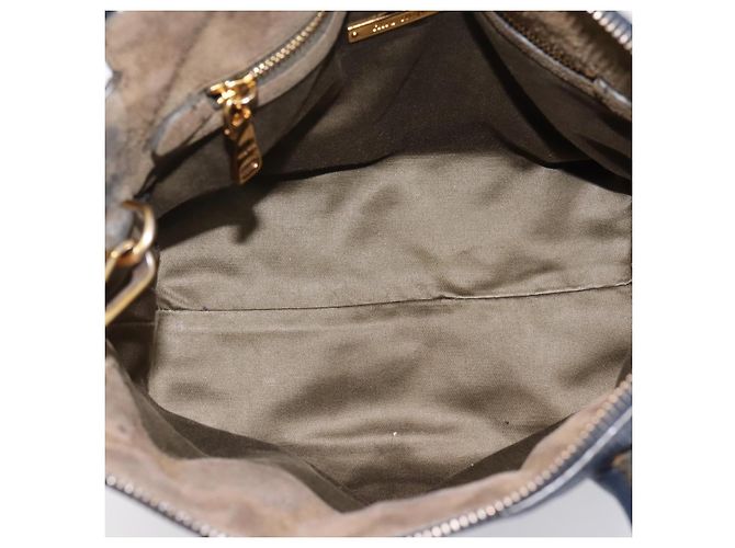 Borsa a mano Miu Miu in pelle 2way Navy Gold Auth 201925 D'oro Blu navy - vista 11