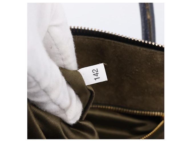 Borsa a mano Miu Miu in pelle 2way Navy Gold Auth 201925 D'oro Blu navy - vista 12