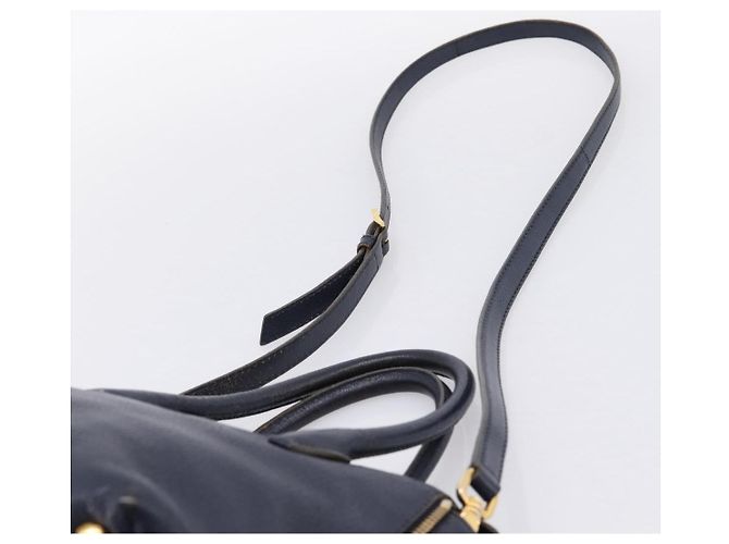Borsa a mano Miu Miu in pelle 2way Navy Gold Auth 201925 D'oro Blu navy - vista 15