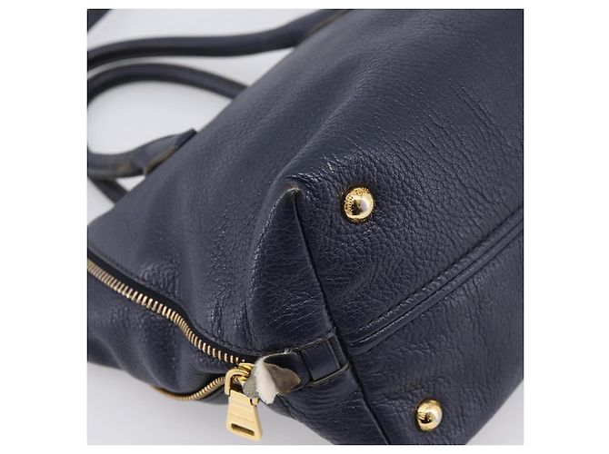 Borsa a mano Miu Miu in pelle 2way Navy Gold Auth 201925 D'oro Blu navy - vista 17
