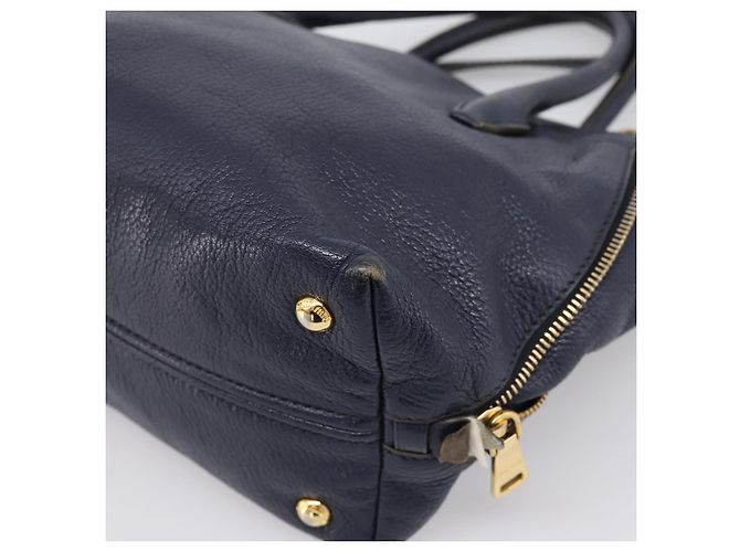Borsa a mano Miu Miu in pelle 2way Navy Gold Auth 201925 D'oro Blu navy - vista 18
