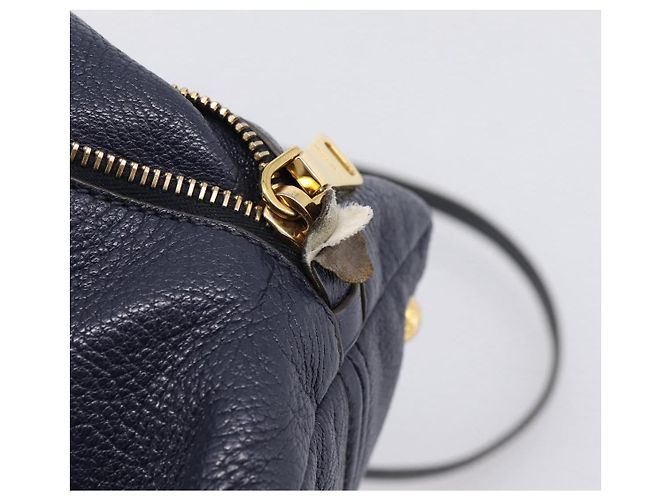 Borsa a mano Miu Miu in pelle 2way Navy Gold Auth 201925 D'oro Blu navy - vista 20