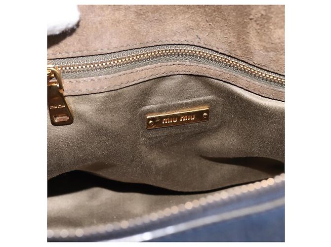Borsa a mano Miu Miu in pelle 2way Navy Gold Auth 201925 D'oro Blu navy - vista 22