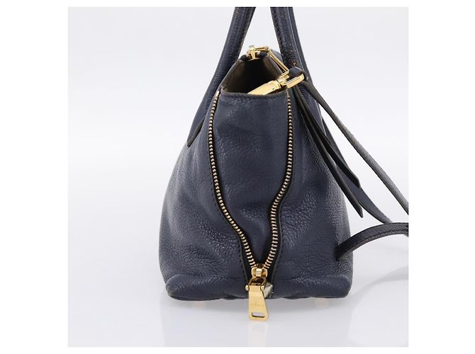 Borsa a mano Miu Miu in pelle 2way Navy Gold Auth 201925 D'oro Blu navy - vista 3