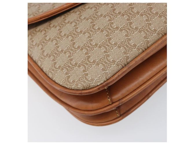Céline Borsa a tracolla CELINE Macadam Canvas PVC Beige Gold Auth 199912 D'oro - vista 15