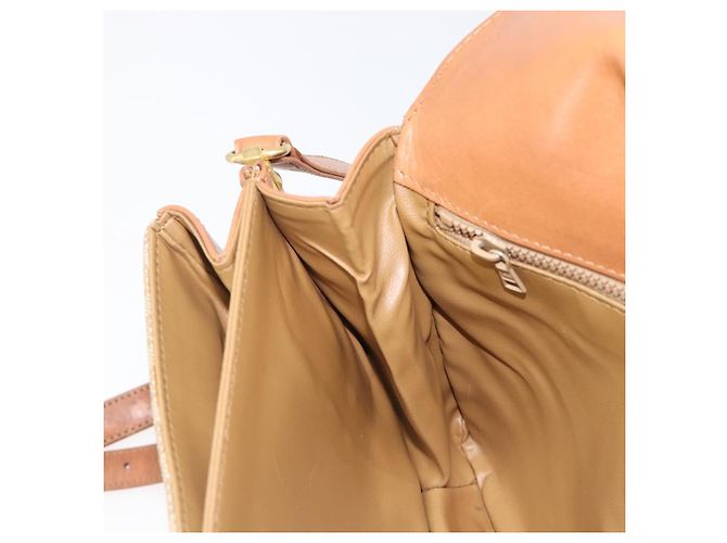 Céline Borsa a tracolla CELINE Macadam Canvas PVC Beige Gold Auth 199912 D'oro - vista 21