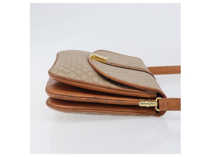 Céline Borsa a tracolla CELINE Macadam Canvas PVC Beige Gold Auth 199912 D'oro - vista 3