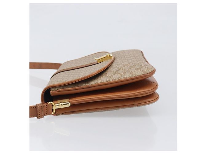 Céline Borsa a tracolla CELINE Macadam Canvas PVC Beige Gold Auth 199912 D'oro - vista 4