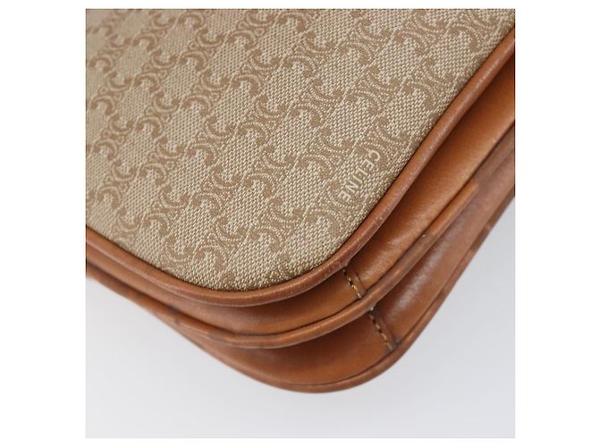 Céline Borsa a tracolla CELINE Macadam Canvas PVC Beige Gold Auth 199912 D'oro - vista 9