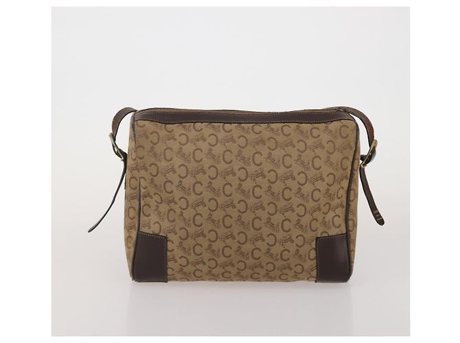Céline Borsa a tracolla CELINE Macadam Canvas PVC Leather 3 Set Brown Beige Auth 196166 Marrone - vista 10