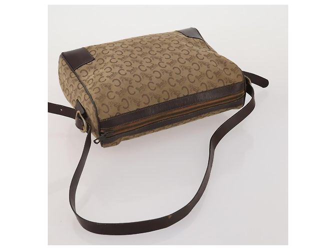 Céline Borsa a tracolla CELINE Macadam Canvas PVC Leather 3 Set Brown Beige Auth 196166 Marrone - vista 13