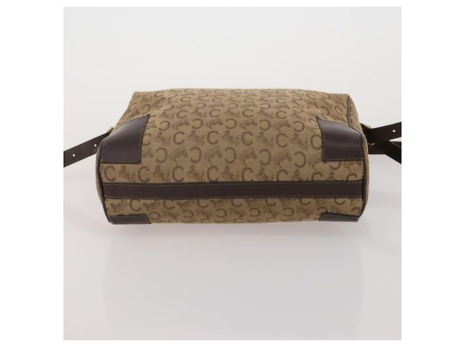 Céline Borsa a tracolla CELINE Macadam Canvas PVC Leather 3 Set Brown Beige Auth 196166 Marrone - vista 15