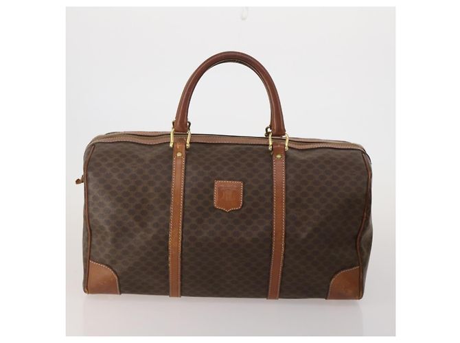 Céline Borsa a tracolla CELINE Macadam Canvas PVC Leather 3 Set Brown Beige Auth 196166 Marrone - vista 2