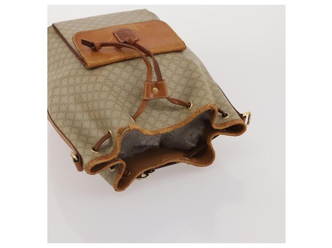 Céline Borsa a tracolla CELINE Macadam Canvas PVC Leather 3 Set Brown Beige Auth 196166 Marrone - vista 20
