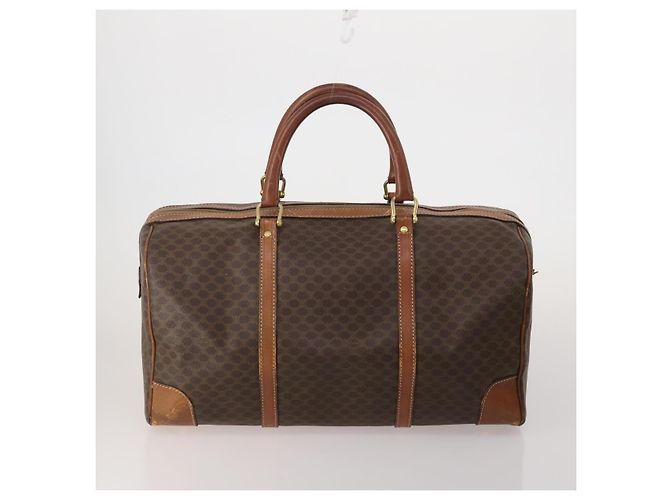 Céline Borsa a tracolla CELINE Macadam Canvas PVC Leather 3 Set Brown Beige Auth 196166 Marrone - vista 3
