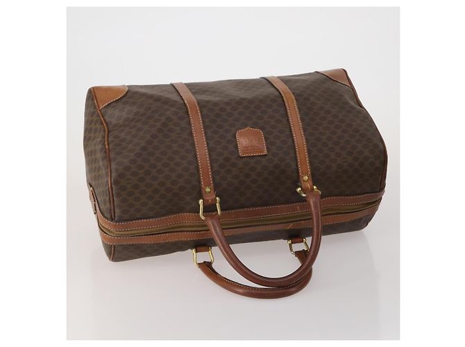 Céline Borsa a tracolla CELINE Macadam Canvas PVC Leather 3 Set Brown Beige Auth 196166 Marrone - vista 5