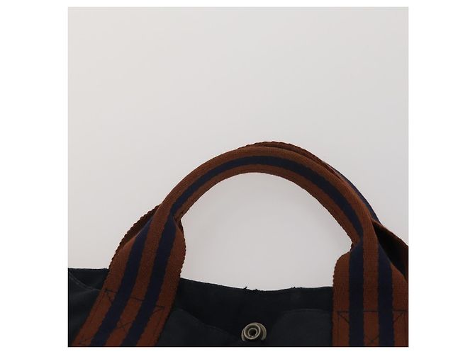Hermès Borsa HERMES Fourre Tout in cotone, set da 3, Navy Gray, Auth BA15471 Marrone Blu navy - vista 13