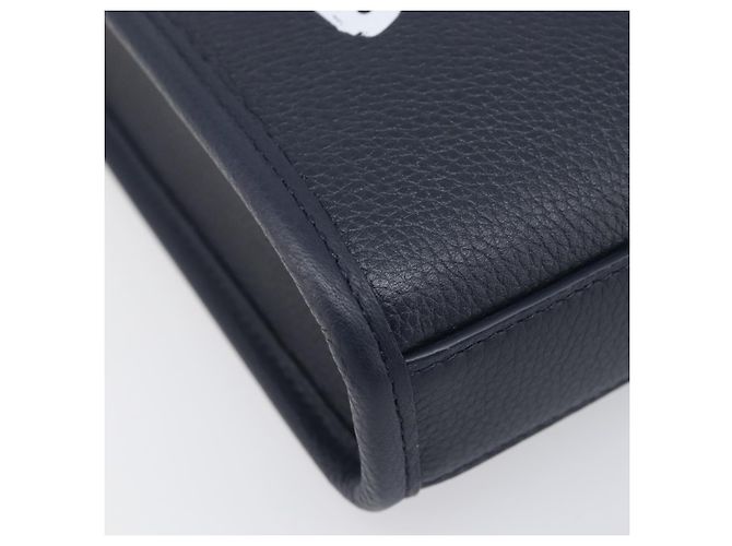 Borsa North South Christian Dior in pelle 2way Navy Silver Auth 198600M Argento Blu navy - vista 13