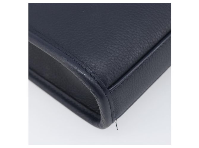 Borsa North South Christian Dior in pelle 2way Navy Silver Auth 198600M Argento Blu navy - vista 15