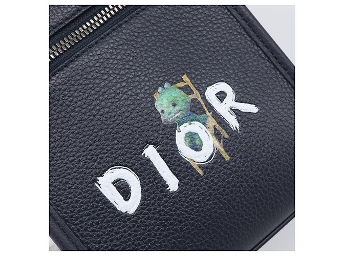 Borsa North South Christian Dior in pelle 2way Navy Silver Auth 198600M Argento Blu navy - vista 16