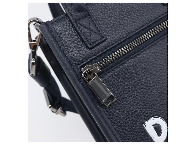 Borsa North South Christian Dior in pelle 2way Navy Silver Auth 198600M Argento Blu navy - vista 17