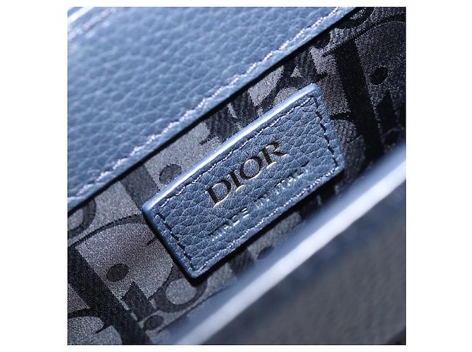 Borsa North South Christian Dior in pelle 2way Navy Silver Auth 198600M Argento Blu navy - vista 19