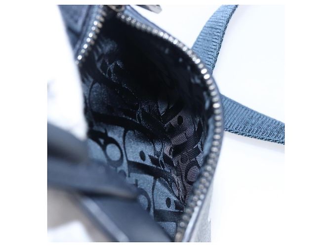 Borsa North South Christian Dior in pelle 2way Navy Silver Auth 198600M Argento Blu navy - vista 23