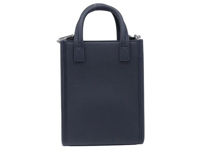 Borsa North South Christian Dior in pelle 2way Navy Silver Auth 198600M Argento Blu navy - vista 3