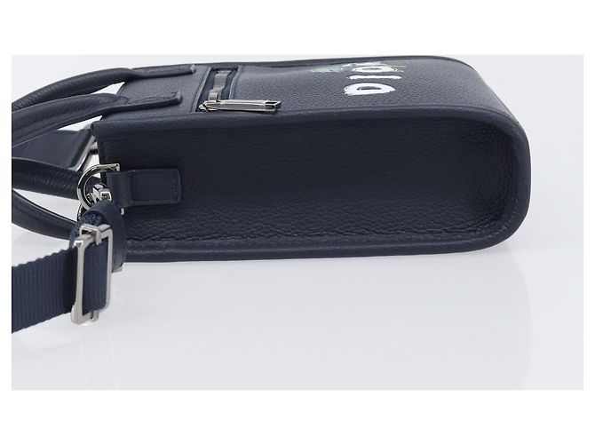 Borsa North South Christian Dior in pelle 2way Navy Silver Auth 198600M Argento Blu navy - vista 5