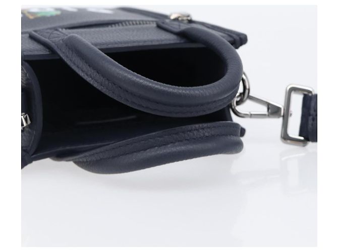 Borsa North South Christian Dior in pelle 2way Navy Silver Auth 198600M Argento Blu navy - vista 7