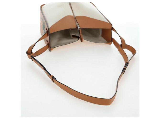 LOEWE KEN PRICE Hammock Small Hand Bag Canvas 2way Beige Silver Auth 199036SAM Argento - vista 8