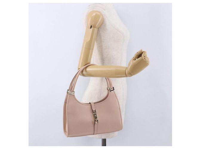 Borsa GUCCI Jackie in pelle rosa e oro 002 1068 2404 Auth 200338V D'oro - vista 24
