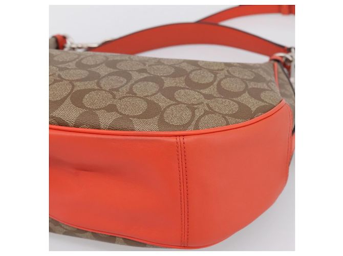 Borsa a tracolla Coach Signature PVC 2way Beige Silver Auth ki6777A Argento - vista 16