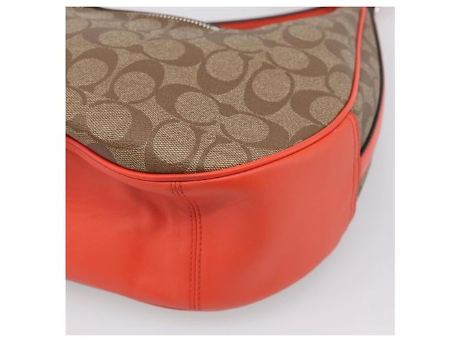 Borsa a tracolla Coach Signature PVC 2way Beige Silver Auth ki6777A Argento - vista 18