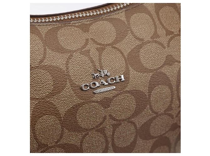 Borsa a tracolla Coach Signature PVC 2way Beige Silver Auth ki6777A Argento - vista 20