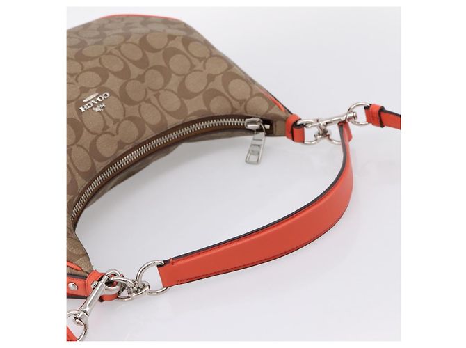 Borsa a tracolla Coach Signature PVC 2way Beige Silver Auth ki6777A Argento - vista 8