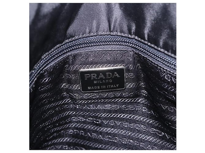 Borsa a tracolla con catena PRADA Nylon Black Silver Auth fm5438 Nero Argento - vista 10