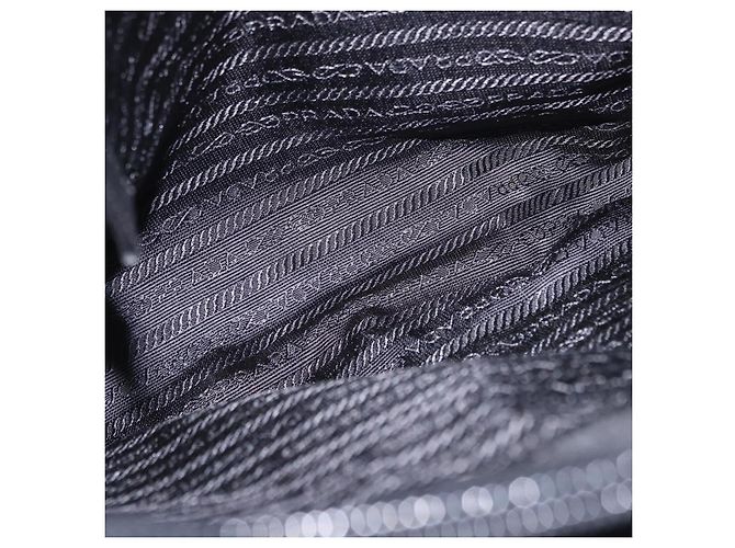 Borsa a tracolla con catena PRADA Nylon Black Silver Auth fm5438 Nero Argento - vista 11